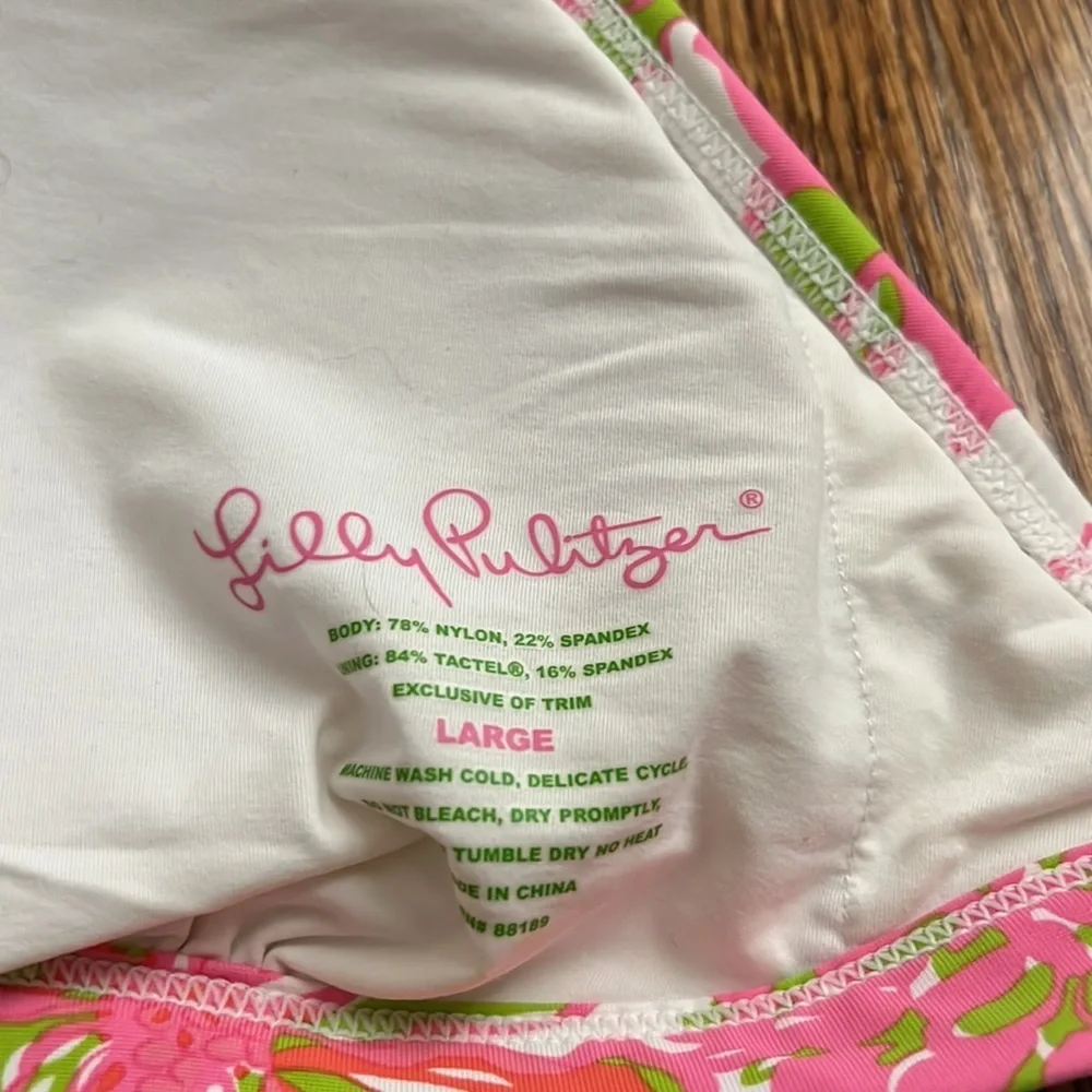 Lilly Pulitzer bikini set in Truly unruly & reversible matching coverup EUC L - Picture 8 of 11